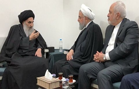 ایران کے صدر نے آیت اللہ سیستانی سے ملاقات کی