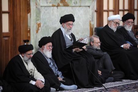 مراسم ترحيم آيت الله واعظ طبسي با حضور رهبر معظم انقلاب