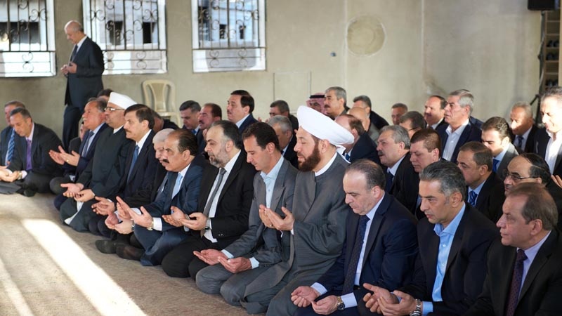 بشار اسد نماز عید الاضحی