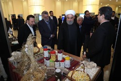 روحانی از نمایشگاه دستاوردهای فناورانه و توانمندی وزارت کشاورزی بازدید کرد