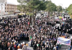 ‌راهپیمایی باشکوه مردم شهر دلاورمردان مرصاد در پاسخ به آشوبگران