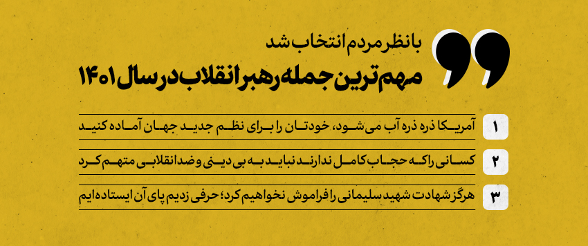 مهمترین جمله امسال رهبر انقلاب با رای مردم انتخاب شد