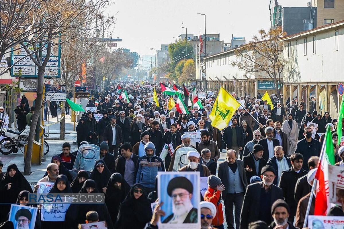 طنین مرگ بر اسرائیل قمی‌ها در جشن پیروزی مردم فلسطین