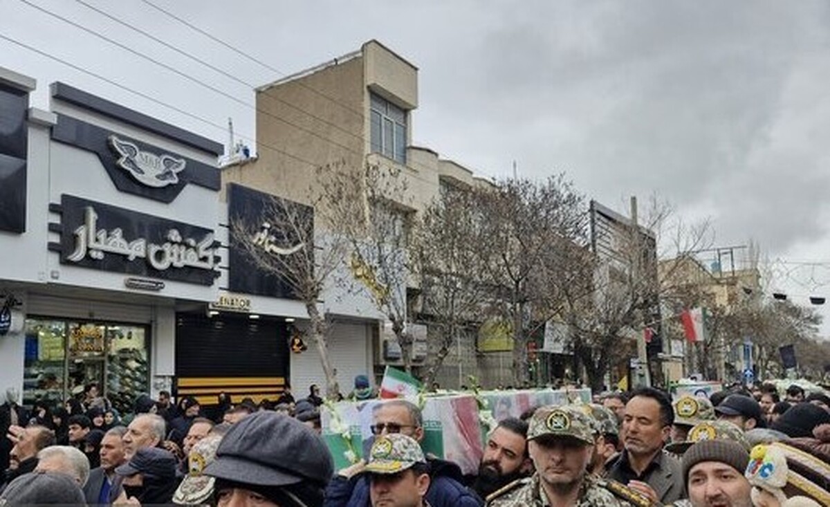 پیکر شهیدان حمله رژیم صهیونی- آمریکایی در اردبیل تشییع شد