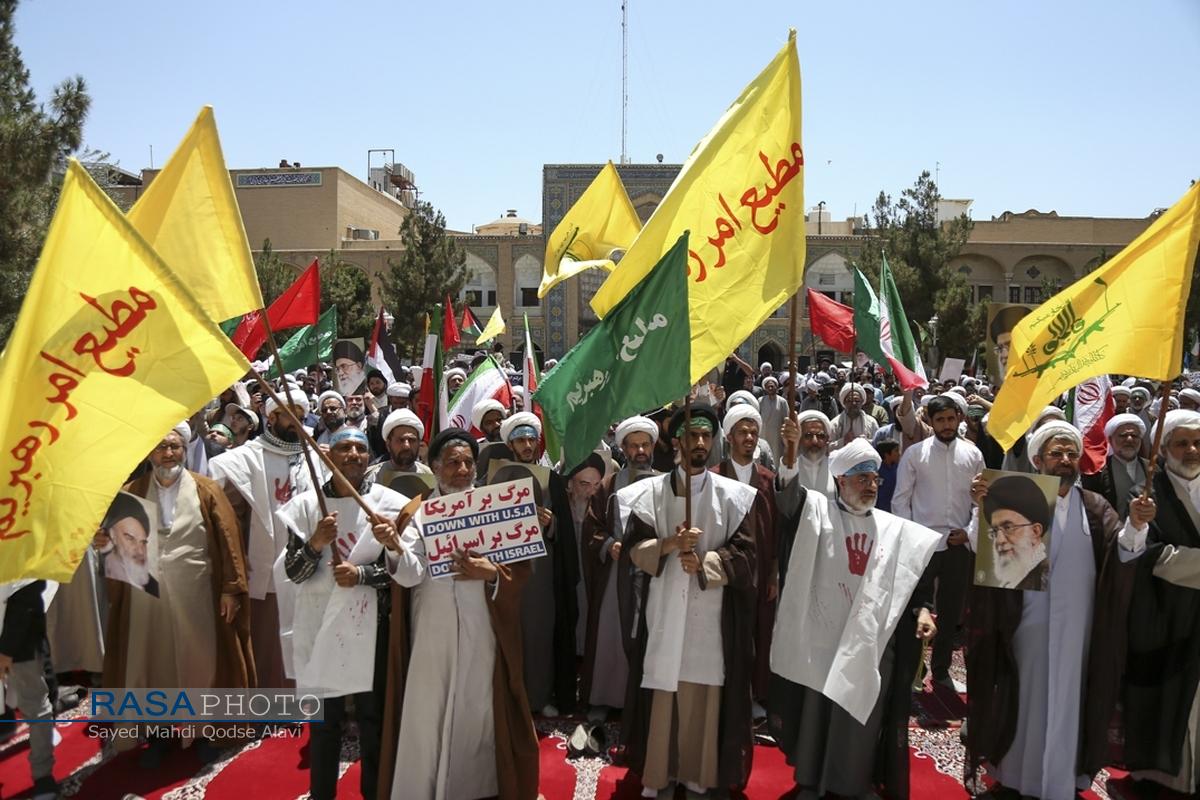 اجتماع حوزویان در محکومیت رژیم صهیونستی و حمایت از نیروهای مسلح