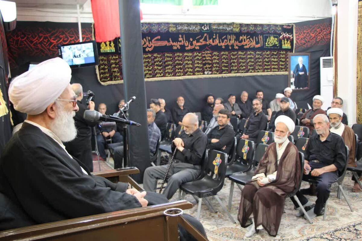 مراسم عزاداری شهادت امام حسین در حسینیه دفتر آیت‌الله فاضل لنکرانی برگزار شد