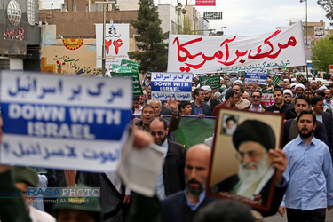 راه پیمایی نمازگزاران جمعه قم در حمایت از سپاه