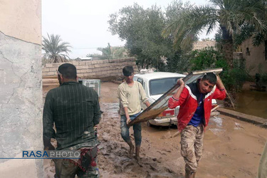 امداد رسانی بسیج در روستاهای سیل زده استان کرمان