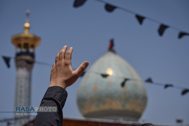 عزاداری و نماز جماعت ظهر عاشورا در حرم حضرت احمدبن موسی الکاظم (ع)