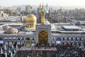 آیین اذن عزا و تعویض پرچم حرم مطهر رضوی در آغاز ماه محرم