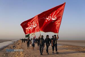 حرکت زائران اربعین حسینی (ع) از جنوب عراق- رأس البیشه