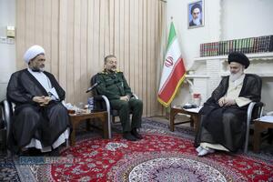 دیدار رئیس سازمان بسیج مستضعفین با مراجع تقلید و علما در قم
