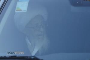 دسته عزاداری روز شهادت حضرت زهرا (سلام‎‌الله‌علیها) با حضور حضرت آیت الله وحید خراسانی