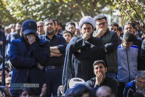 دسته عزاداری روز شهادت حضرت زهرا (سلام‎‌الله‌علیها) با حضور حضرت آیت الله وحید خراسانی