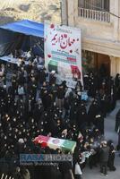 مراسم تدفین پیکر پاک شهید گمنام دفاع مقدس در مدرسه علمیه خواهران حضرت آمنه