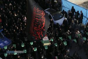 مراسم تدفین پیکر پاک شهید گمنام دفاع مقدس در مدرسه علمیه خواهران حضرت آمنه