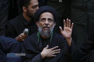 مراسم تدفین پیکر پاک شهید گمنام دفاع مقدس در مدرسه علمیه خواهران حضرت آمنه