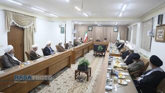 جلسه جامعه مدرسین حوزه علمیه با حضور جبلی رئیس رسانه ملی