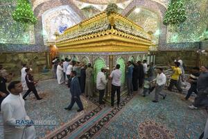 گل‌آرایی ضریح مطهر علوی در آستانه عید سعید غدیر