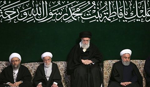 رہبر معظم کی موجودگی میں حضرت فاطمہ زہرا (ع) کی شہادت کی مناسبت سے مجلس عزا